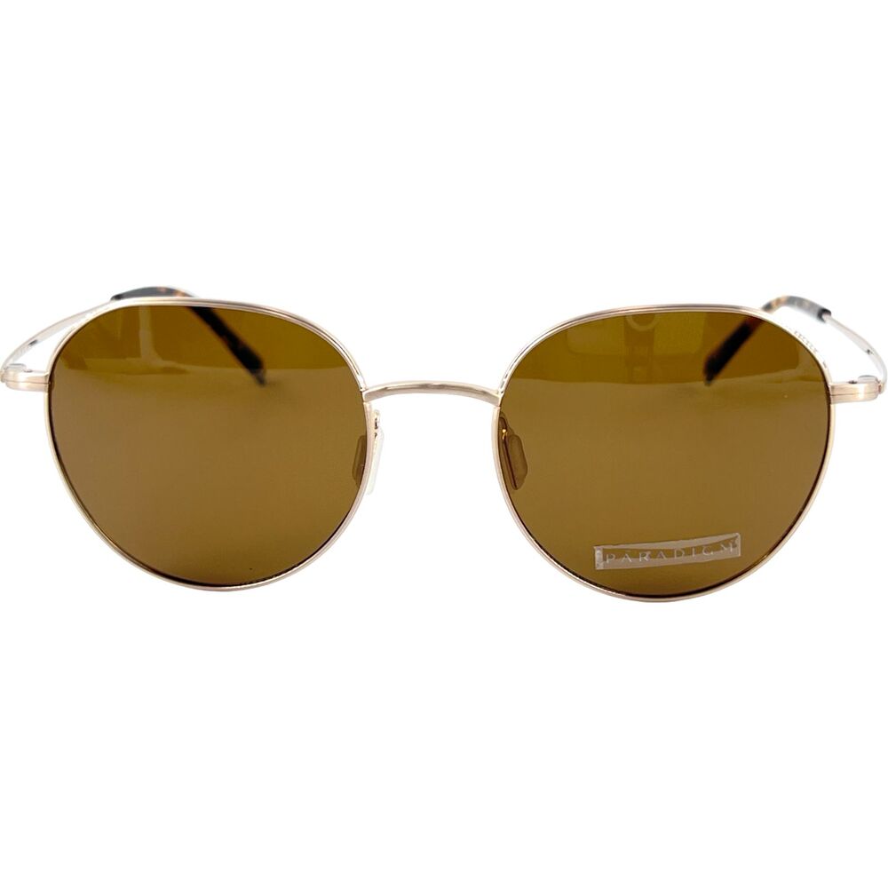 Paradigm 19-32 Unisex Sunglass YG Gold w DK Brown Lenses